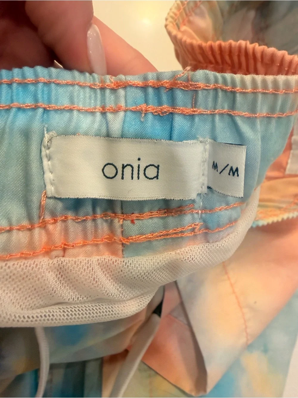 Onia Pastel Orange and Blue Tie-Dye Swim Shorts! Excellent used condition!medium